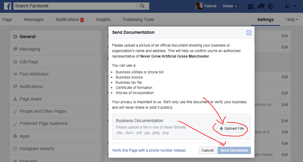 How to verify your Facebook Business Page